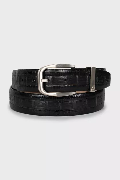 Men's crocodile leather belt