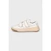 Leather sneakers with accent sole