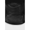 Black leather panama hat