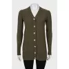 Green cardigan with patch pockets