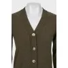 Green cardigan with patch pockets