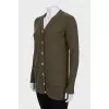 Green cardigan with patch pockets