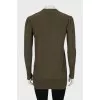 Green cardigan with patch pockets