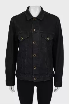 Denim jacket with gold hardware