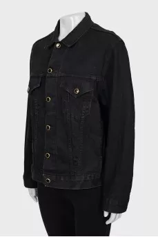 Denim jacket with gold hardware