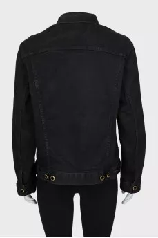 Denim jacket with gold hardware