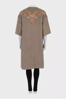Brown coat decorated with embroidery