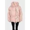 Oversized pink down jacket