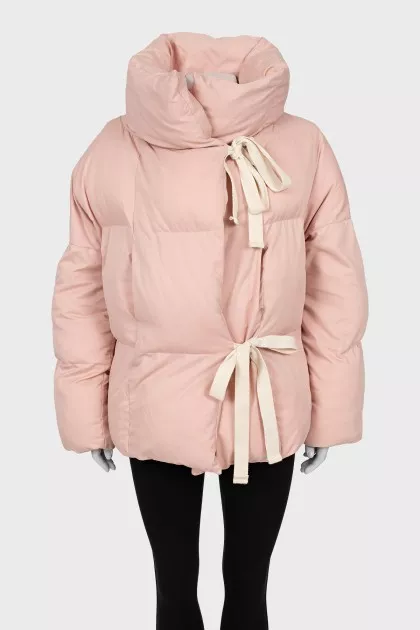 Oversized pink down jacket