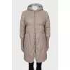 Beige jacket with hood
