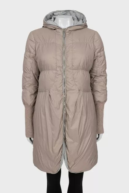 Beige jacket with hood