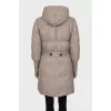 Beige jacket with hood