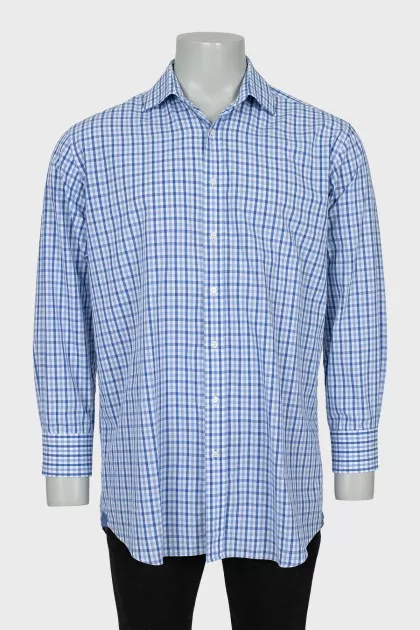 Men's blue checkered shirt