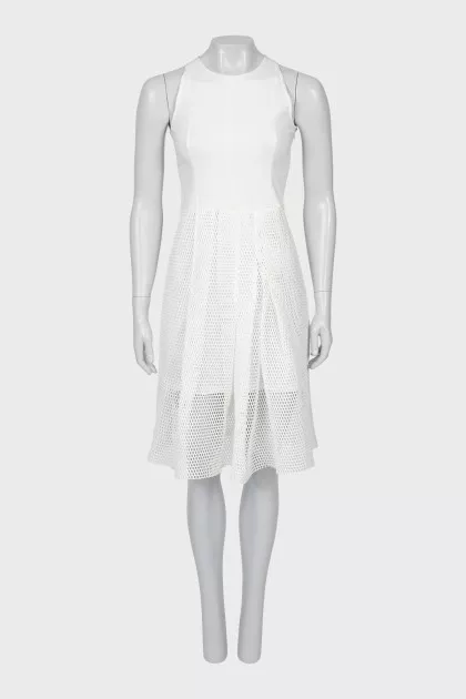White dress with mesh bottom