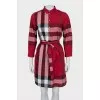 Checkered dress with belt