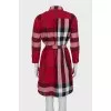 Checkered dress with belt
