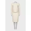 Suit with a soft fabric skirt