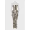 Striped bustier jumpsuit