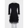 Dress decorated with feathers