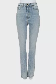 High waist distressed jeans