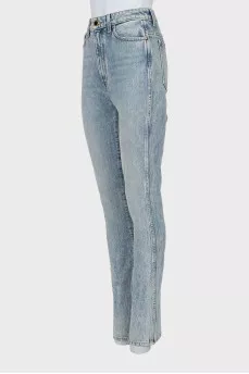 High waist distressed jeans
