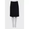 Black pleated wool skirt