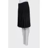 Black pleated wool skirt