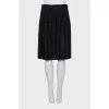 Black pleated wool skirt