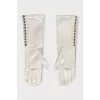 White leather gloves