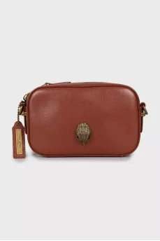 Leather bag with accent strap
