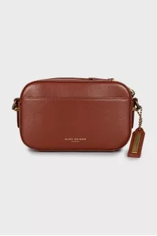 Leather bag with accent strap