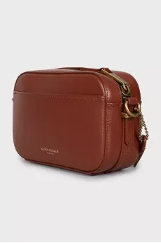 Leather bag with accent strap