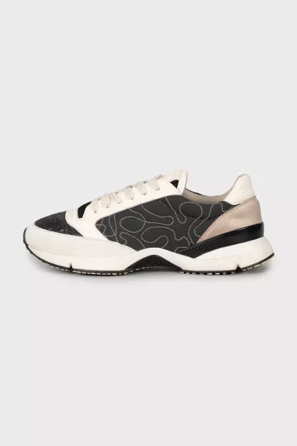 Combined sneakers with decor