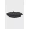 Gray beret with tag