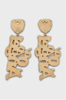 Gold earrings with crystal