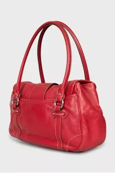Red leather bag