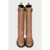 High boots made of brown leather