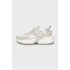 Men's leather and suede sneakers with high soles