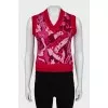 Knitted vest in pink