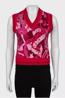 Knitted vest in pink