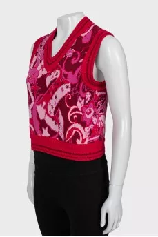Knitted vest in pink