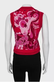 Knitted vest in pink