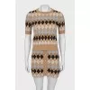Geometric Print Skirt Suit