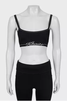 Black top with brand logo