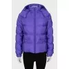Short purple down jacket