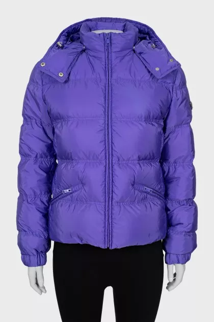 Short purple down jacket