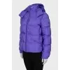 Short purple down jacket