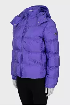 Short purple down jacket