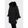 Black down jacket with fur collar