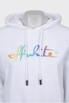 White hoodie with brand logo